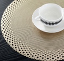 Ensemble Napperons en forme de cercle couleur dore avec design moderne antidérapant pour table-salle a manger cuisine décor / 6 pièces 