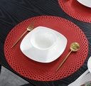 Ensemble Napperons en forme de cercle couleur dore avec design moderne antidérapant pour table-salle a manger cuisine décor / 6 pièces 