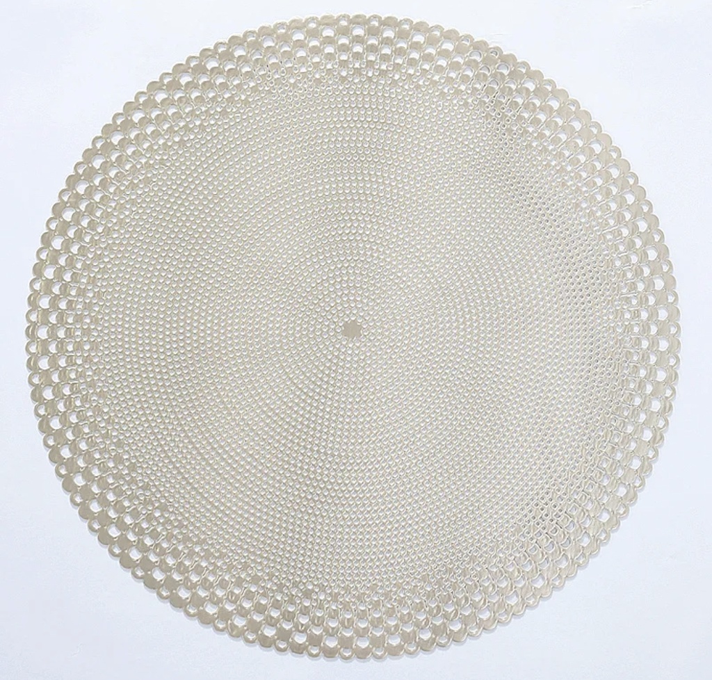 Ensemble Napperons en forme de cercle couleur dore avec design moderne antidérapant pour table-salle a manger cuisine décor / 6 pièces 