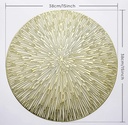 Ensemble Napperons en forme de cercle couleur dore avec design moderne antidérapant pour table-salle a manger cuisine décor / 6 pièces 