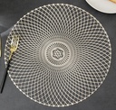Ensemble Napperons en forme de cercle couleur dore / argent/ bronze / avec design moderne antidérapant pour table-salle a manger cuisine décor / 6 pièces 