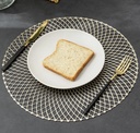 Ensemble Napperons en forme de cercle couleur dore / argent/ bronze / avec design moderne antidérapant pour table-salle a manger cuisine décor / 6 pièces 