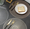 Ensemble Napperons en forme de cercle couleur dore / argent/ bronze / avec design moderne antidérapant pour table-salle a manger cuisine décor / 6 pièces 