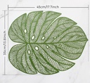 Ensemble Napperons en forme de feuille très chic couleur verte / avec design moderne antidérapant pour table-salle a manger cuisine décor / 6 pièces 