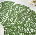 Ensemble Napperons en forme de feuille très chic couleur verte / avec design moderne antidérapant pour table-salle a manger cuisine décor / 6 pièces 