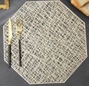 Ensemble Napperons couleur dore / rouge / argent / bronze / avec design moderne antidérapant pour table-salle a manger cuisine décor / 6 pièces 