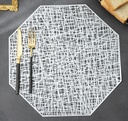 Ensemble Napperons couleur dore / rouge / argent / bronze / avec design moderne antidérapant pour table-salle a manger cuisine décor / 6 pièces 