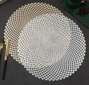 Ensemble Napperons couleur dore / rouge / argent / bronze / avec design moderne antidérapant pour table-salle a manger cuisine décor / 6 pièces 