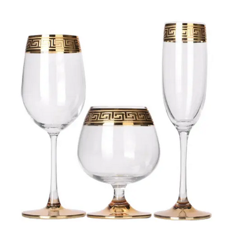 Verre à bords dorés verre  galvanisée givré or et argent tasse à bords dorés traçage de la bouche or