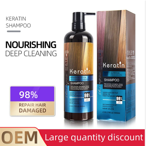 Ensemble de soins capillaires antipelliculaires personnalisé sans sulfate pour cheveux shampooing et après-shampoing à la kératine et au collagène de marque privée vente en gros