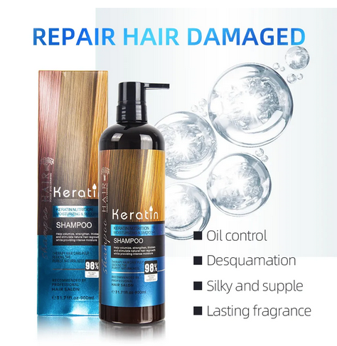 Ensemble de soins capillaires antipelliculaires personnalisé sans sulfate pour cheveux shampooing et après-shampoing à la kératine et au collagène de marque privée vente en gros