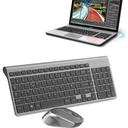 Clavier Souris sans Fil, 2.4Ghz Clavier sans Fil AZERTY Compacte Portable de Taille Normale, Souris sans Fil Ergonomique Silencieuse 