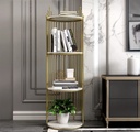 Étager Meuble de rangement  coin très chic en couleur dore avec design de point