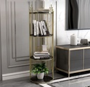 Étager Meuble de rangement  coin très chic en couleur dore avec design de point