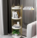 Étager Meuble de rangement  coin très chic en couleur dore avec design de point