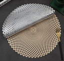 Ensemble Napperons couleur dore / rouge / argent / bronze / avec design moderne antidérapant pour table-salle a manger cuisine décor / 6 pièces 