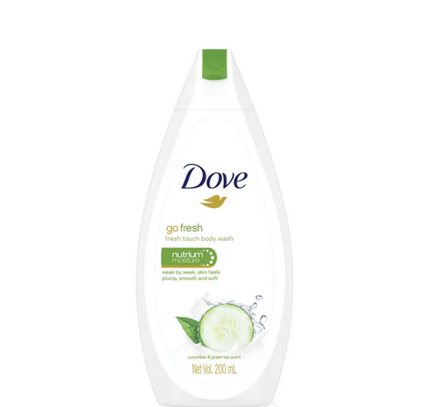 Savon de bain Dydrating Feel Formule rafraîchissante  200ML Dove Go Fresh Touch Nettoyant pour le corps nourrissant au concombre et au thé vert