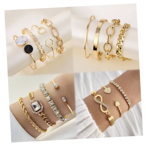Ensemble bijoux couleur dore très raffine qui sort votre charme et donne du feeling a vos mains